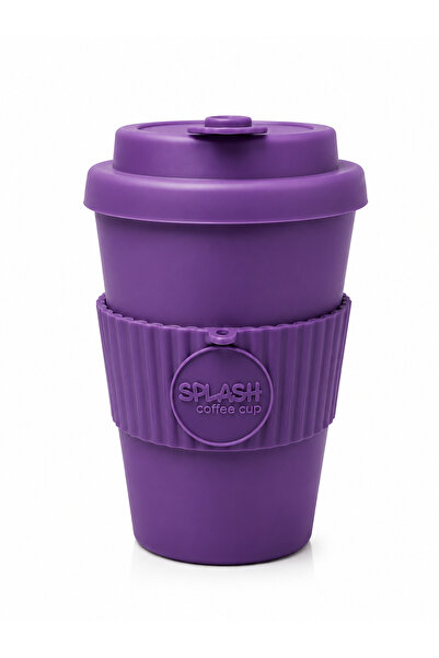 SPLASH Mor 350 ml Termos Mug Akıtmaz Kapak Çay Kahve Bardağı Özel Kutulu