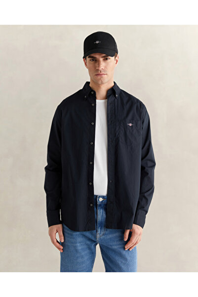 Gant Erkek Siyah Regular Fit Poplin Gömlek