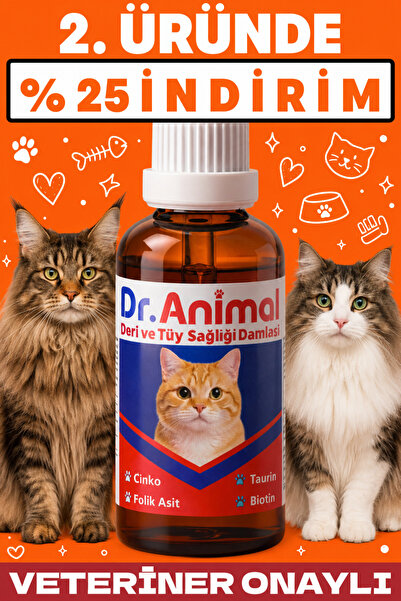 Dr. Animal Tüy Dökülme Karşıtı Damla | Kedi Tüy Vitamini | Deri sağlığı | Tau...