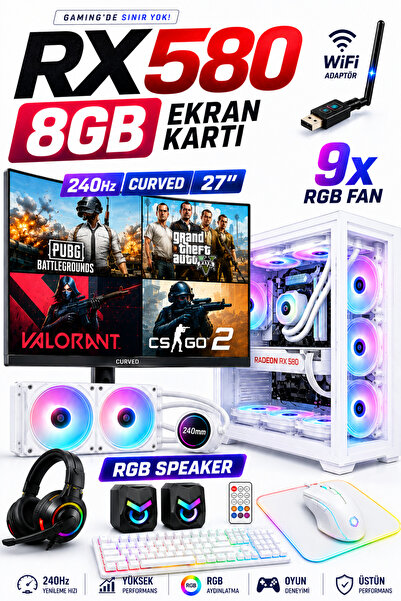 Dmc N153 (PUBG,GTA 5 ) I7 2600,16GB RAM,500GB HDD,256GB SSD,RX580,27''240hz C...