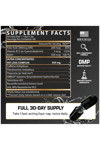 Nutrex Research Lipo-6 Black Hers Dietary Supplement - 60 Capsules