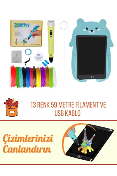 ORH Market 3D Kalem 3D Pen USB Kablolu Üç Boyutlu Yazıcı Kalem Printer Ve Mav...