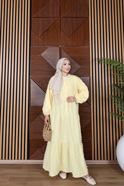 butik hira Püskül Detaylı Tesettür Elbise