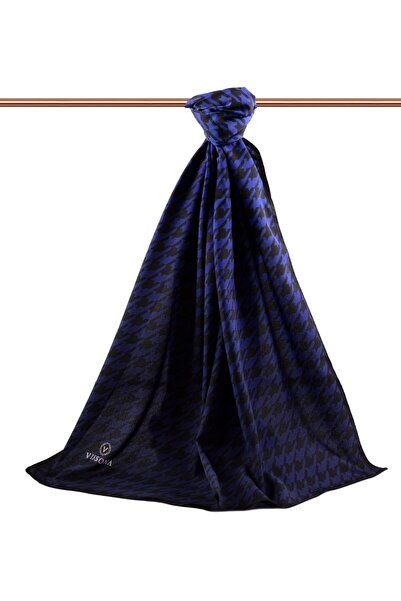 Vissona KREP KAZAYAĞI DESENLİ SAKS RENKLİ 75X195 KIRIŞMAZ ŞAL