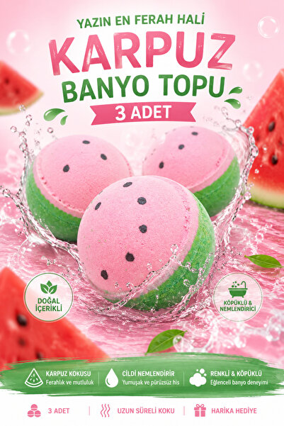 bath box Bathbox Karpuz Kokulu Banyo Topu, Nem Bombası, Jakuzi, Küvet & Pedik...