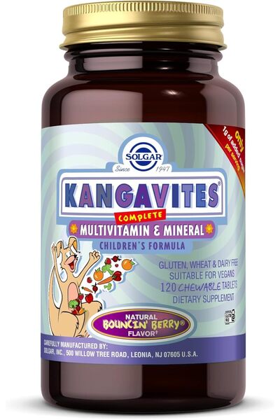 Solgar Kangavites Complete Multivitamin and Mineral, 120 Chewable Tablets, Bo...
