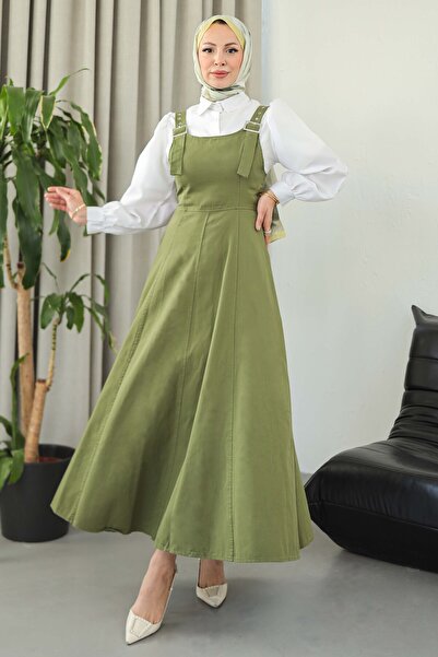TOFİSA Askılı Gabardin Salopet - 27832-HAKI