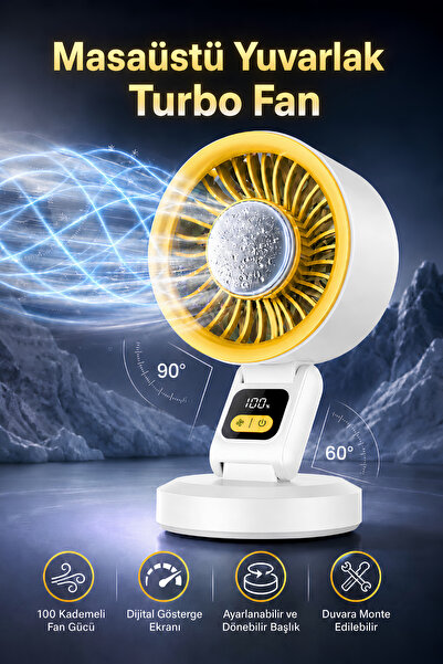 SEYUTECH Masaüstü Turbo Fan Şarjlı Duvara Monte Edilebilir Döner Başlıklı Van...