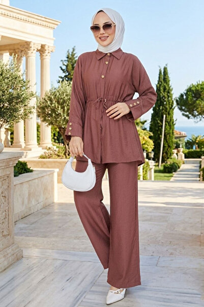 N.S NEVA STYLE Set dublu cu nasturi, cu imprimeu trandafir uscat, pentru hija...