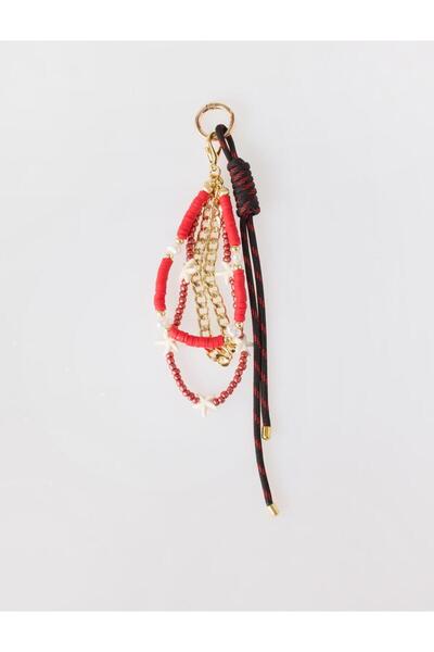 Jimmy Key Red Star Figured Chain Detailed Keychain
