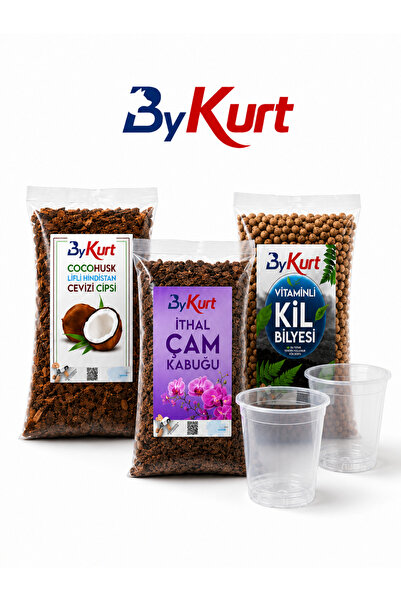 ByKurt Orkide Toprağı Değişim Seti 2 Adet Orkide Üretim Saksısı Cocohusk Çam ...