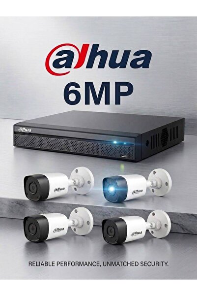 DAHUA kit nvr+4camera6mp بكج جهاز تسجيل شبكى مع 4 كاميرات 6ميجا خارجى من دهوا