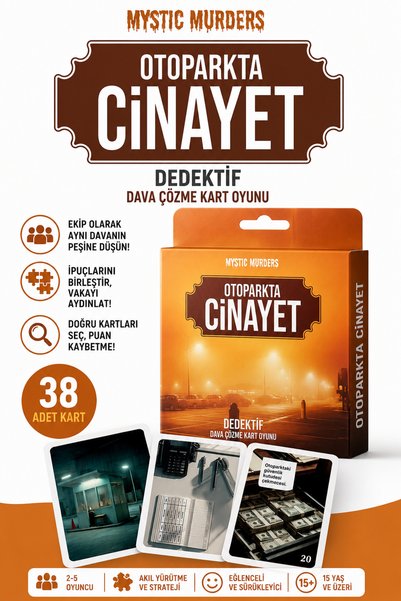 Luxmon Dedektif Dava Çözme Kart Oyunu Otoparkta Cinayet 38 Kart