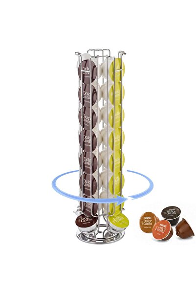 Callena Suport pentru capsule Dolce Gusto, oțel, vertical, argintiu, 42x11cm,