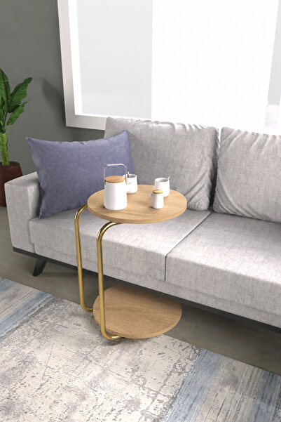 VİLİNZE Emr Çok Amaçlı Tekerlekli Gold Ayak C Sehpa
