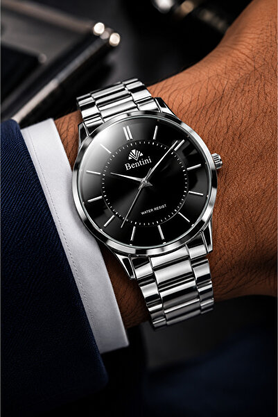 Bentini Original 2 Year Warranty Steel Men's Watch and Bracelet