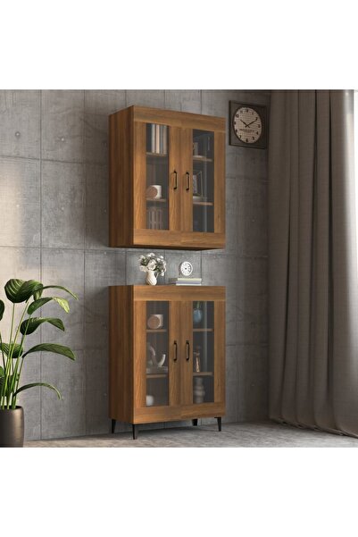 Concept Dulap de perete suspendat, stejar maro, 69,5x34x90 cm