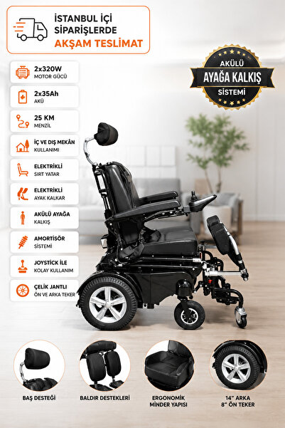 POYLİN Poylin P302 Ultra Lüks Ayağa Kaldıran Akülü Tekerlekli Sandalye