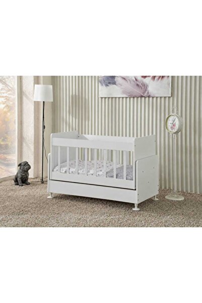 ZELMİRA 60*120 cm Anne Yanı Sallanan Beşik Ahşap Park Beşik Anne Yanı