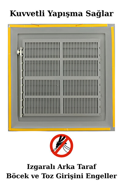 NUBLADO Havalandırma Menfezi Banyo Wc Tuvalet Menfez Plastik Panjur Gri 50x50 cm.
