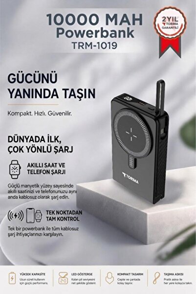 Torima Taşınabilir Batarya 10000 Mah Type-C Hızlı Şarj 22,5W Magsafe Powerban...