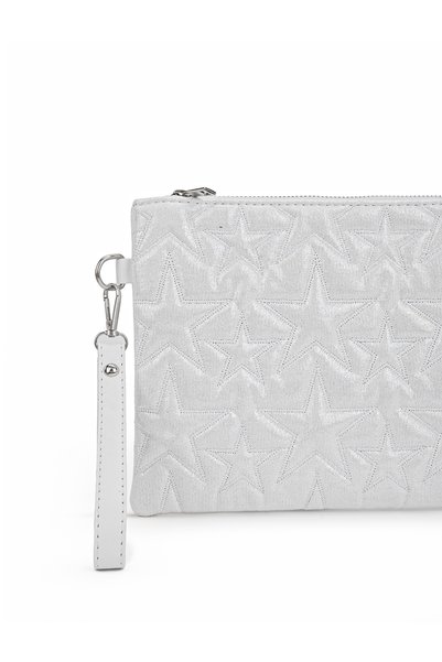 212 Star Patterned Portfolio Clutch Wrist Strap Bag