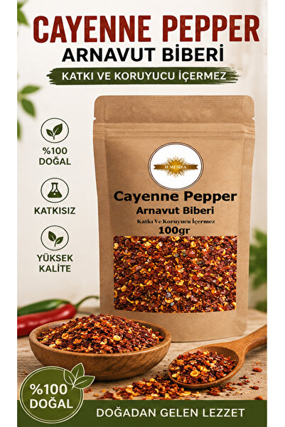 İLMİ ŞİFA Cayenne Pepper (Capsicum annuum) Arnavut biberi Taze Öğütülmüş 100 Gr