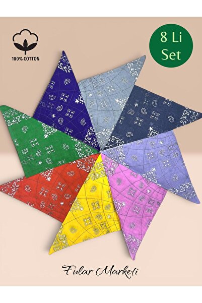 Fular Marketi Bandana cu model eleganta 100% bumbac 8 bucati 8 bucati