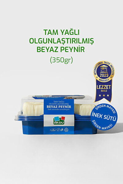 Akdu Tam Yağlı Beyaz Peynir 350 gr - %100 İnek Sütünden, Olgunlaştırılmış, Şi...