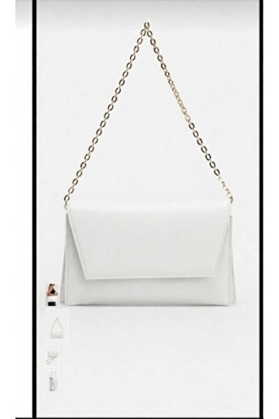 ÖZÜM ÇANTA Women's Chain Strap Hand and Shoulder Bag White