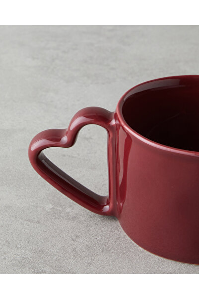 English Home Sweethearts Stoneware 2'li Kupa 285 ml Bej – Bordo