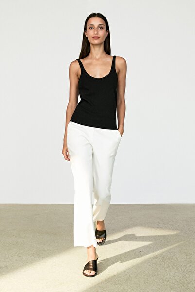 Massimo Dutti Keten karışımlı kick flare pantolon