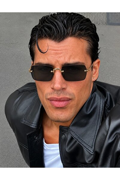 PİYESBOUTİQUE Ares Men's Square Rectangular 56-19-141 Eşref Single Sunglasses...