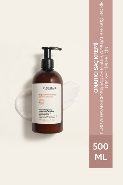 L'Occitane Onarıcı Saç Kremi, Kuru ve Hasar Görmüş Saçlar için, Pompalı, 500 ml