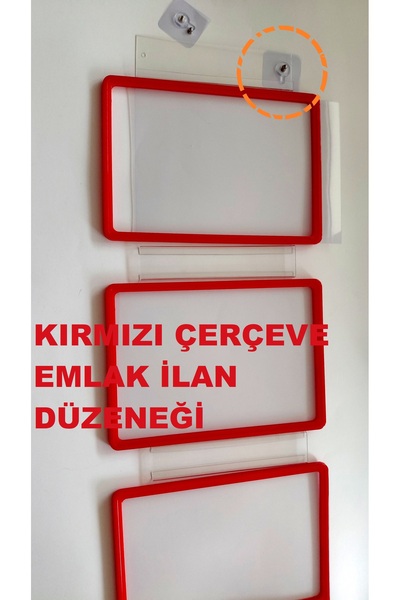 712-VİDALI EMLAK VİTRİN STAND - 12 ADET - İLAN KAĞITLI , KALEM HEDİYELİ - YAZ SİL EMLAK ÇERÇEVE - KOLAY KURULUM