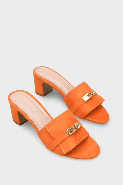 Capone Outfitters Melinde Medium Heeled Metal Buckle Single Strap Women's Sli...