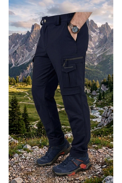 SNOWMOUNT YENİ MODEL! Erkek Outdoor Likralı Su İtici Taktik Kargo Cep Tarz Me...