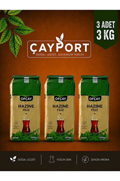 Ofçay Hazine Filiz Siyah Çay 1 KG x 3 Adet (3 KG) Yoğun Demli Dökme Siyah Çay...