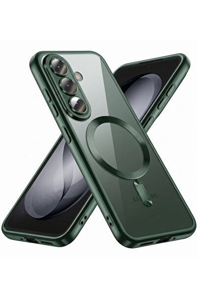 Rivor Galaxy S25 FE Kılıf Kamera Korumalı Magsafe Wireless Şarj Şeffaf Kenarl...