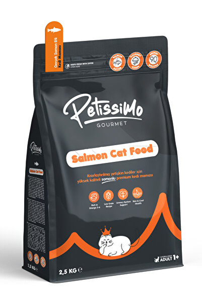 Petissimo Gourmet Gerçek Somonlu Premium Yetişkin Kedi Maması 2,5 Kg - Kısırl...