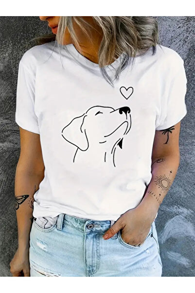 Pink Sky Unisex pas ne danas Štampano okrugla kragna Oversize kroj T-shirt