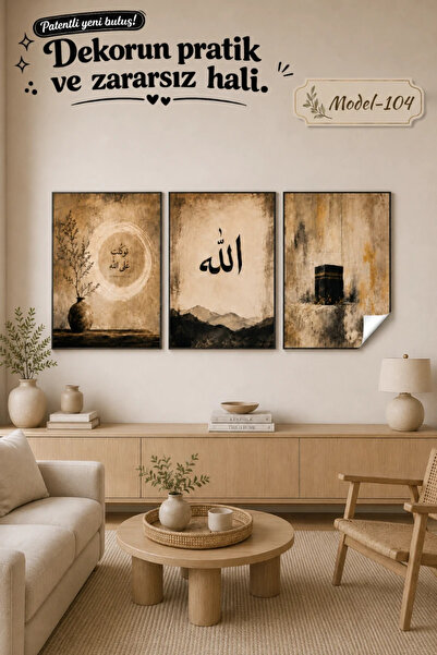 Akıllı Kağıt Statik Tutunma Özellikli Tablo - Poster Dini (Model- 104)