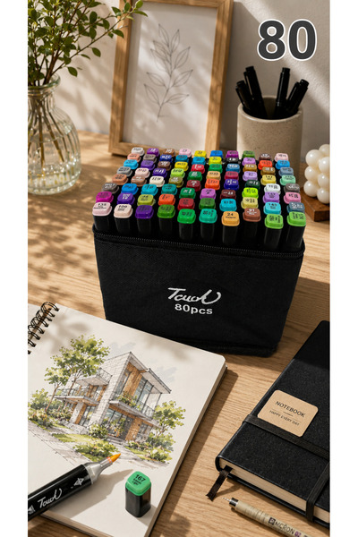 Rüya Gezegeni 80 Pcs Dual-Tip Professional Marker Paint Pen Set Set of 80