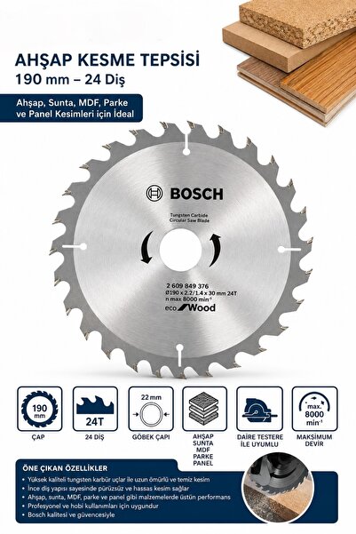 Bosch Ahşap Mdf Mobilya Tahta Sunta Dolap Kesme Testeresi Metal Elmas Testere...
