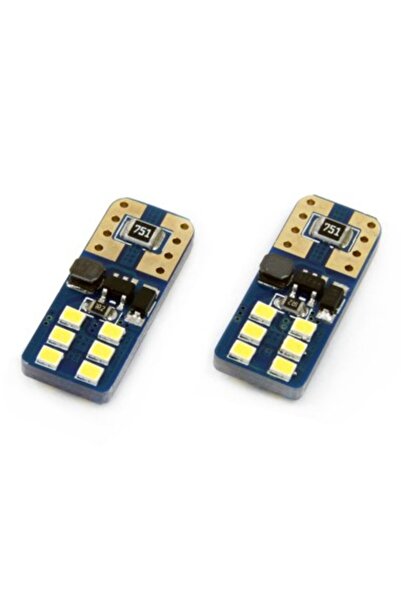 AMIO Set de 2 becuri auto LED W5W Canbus T10 cu 12SMD UltraBright 12/24v