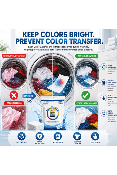 Alayjah Cleaning 50 Sheets Color Catcher for Laundry 50 Count Washing Piece Color Catcher Grabber