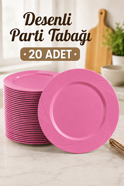 Ezupack 20'li Pembe Renk LÜX SERT PLASTİK Parti Doğum Günü Sunum Davet Nişan ...