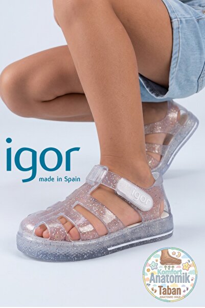 IGOR Star Glitter Bebek & Çocuk Sandalet - Şeffaf Simli