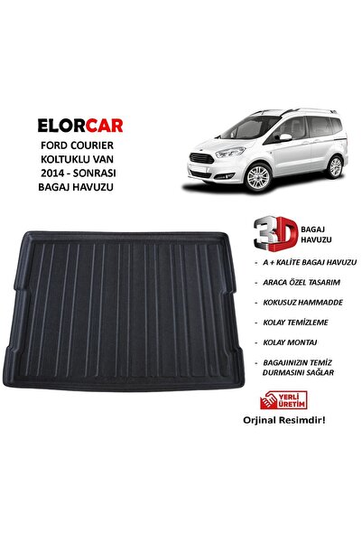ELORCAR Ford Courıer Koltuklu Van 2014 Sonrası 3d Bagaj Havuzu