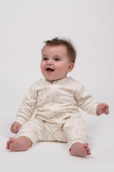 VAUVA Kız Erkek Bebek Tulumu Uzun Kollu Fermuarlı Pijama Tulum Baskılı Uyku T...